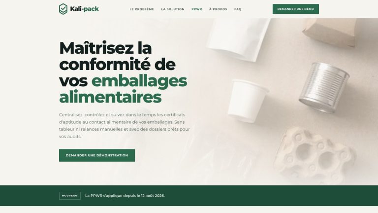 Optimisation de l’aptitude au contact alimentaire grâce à l’IA de Kali-pack